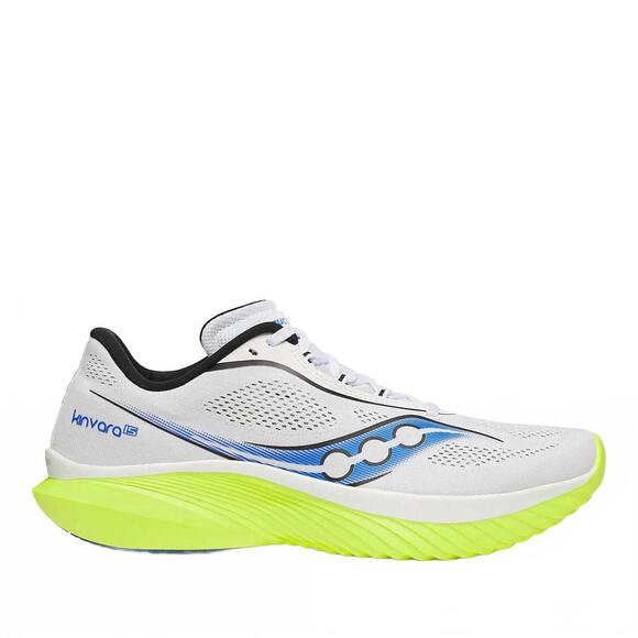NEW SAUCONY men's kinvara 15 shoes in white/citron